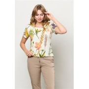 Andco Woman tshirt Vere Flower wit